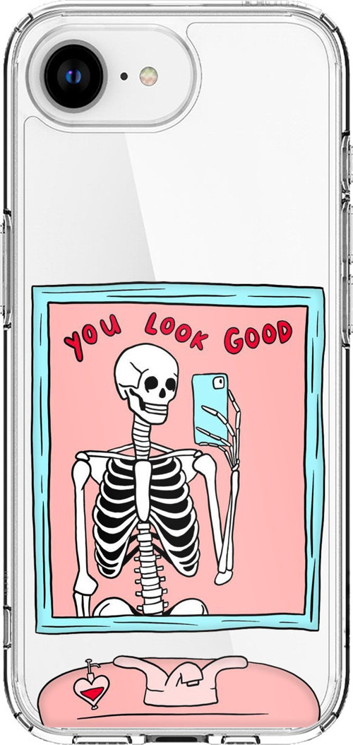 iPhone 16E - 17E Uyumlu You Look Good İskelet Tasarımlı Baskılı Silikon Kılıf