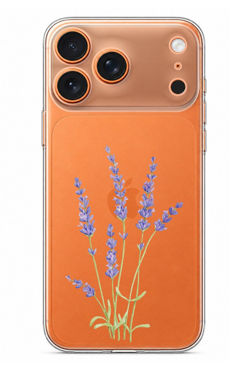 iPhone 17 PRO MAX Uyumlu Lavanta Çiçek Tasarımlı Baskılı Silikon Kılıf