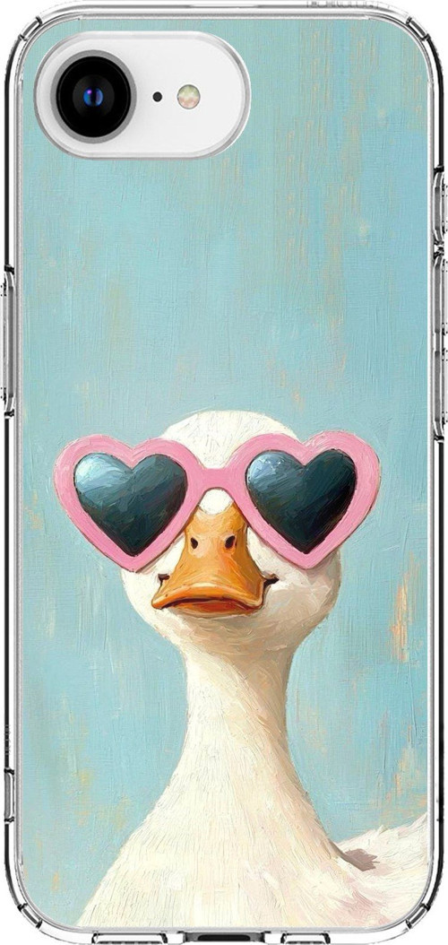 iPhone 16E - 17E Uyumlu Yağlı Boya Pop-Art Ördek Baskılı Silikon Kılıf