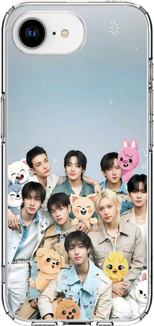 iPhone 16E - 17E Uyumlu Tray Kids K-Pop Grubu ve SKZOO Temalı Baskılı Silikon Kılıf