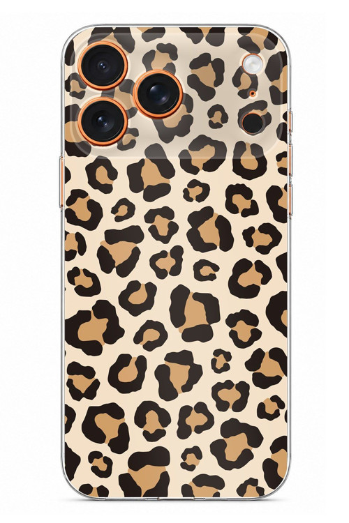 iPhone 17 PRO MAX Uyumlu Vahşi Zarafet Leopar Desenli Baskılı Silikon Kılıf