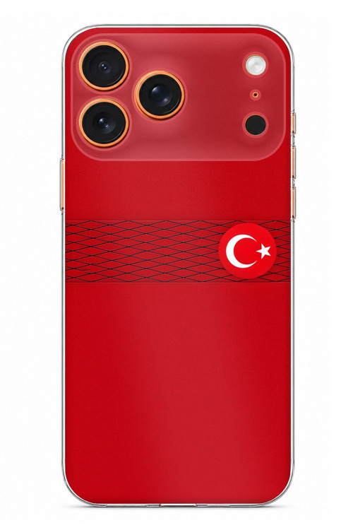 iPhone 17 PRO MAX Uyumlu Türk Milli Takım Izgara Desenli Forma Baskılı Silikon Kılıf