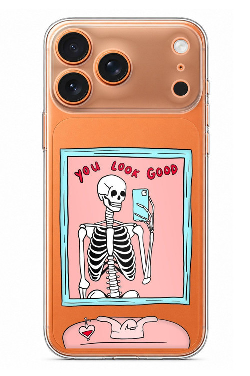 iPhone 17 PRO MAX Uyumlu You Look Good İskelet Tasarımlı Baskılı Silikon Kılıf