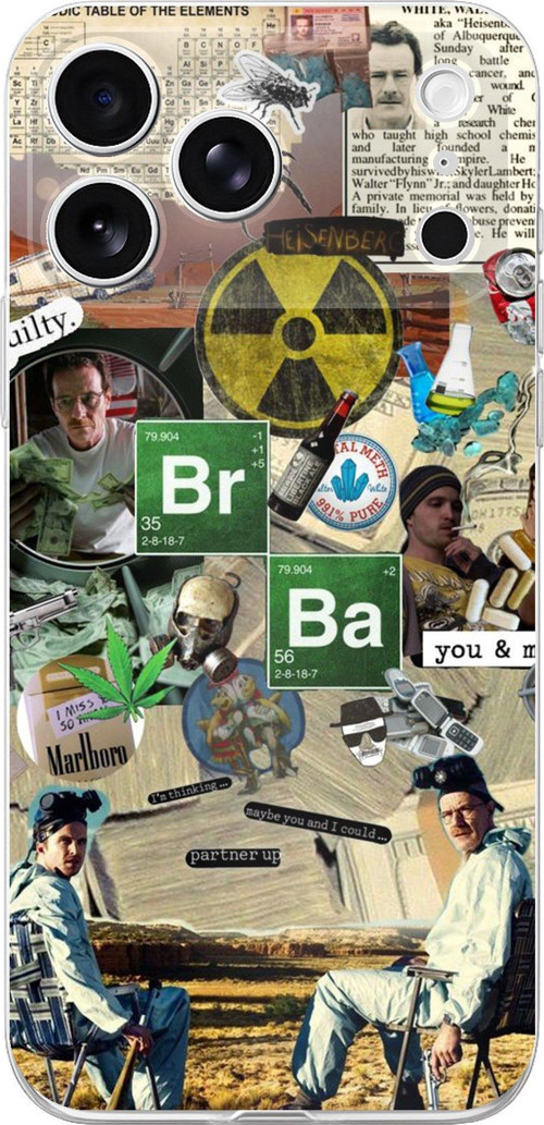 iPhone 17 PRO Uyumlu Breaking Bad Kolaj Baskılı Silikon Kılıf