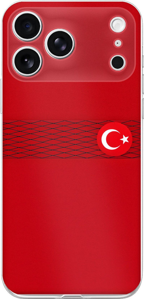 iPhone 17 PRO Uyumlu Türk Milli Takım Izgara Desenli Forma Baskılı Silikon Kılıf