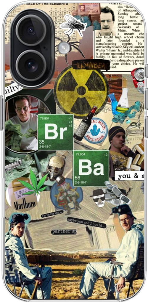 iPhone 17 Uyumlu Breaking Bad Kolaj Baskılı Silikon Kılıf