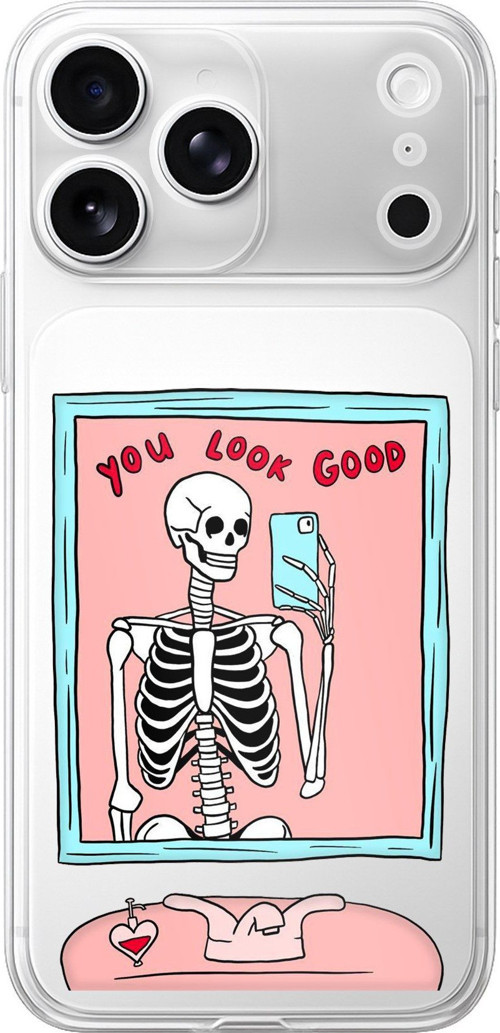 iPhone 17 PRO Uyumlu You Look Good İskelet Tasarımlı Baskılı Silikon Kılıf