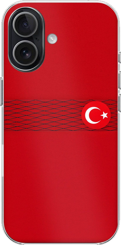 iPhone 17 Uyumlu Türk Milli Takım Izgara Desenli Forma Baskılı Silikon Kılıf
