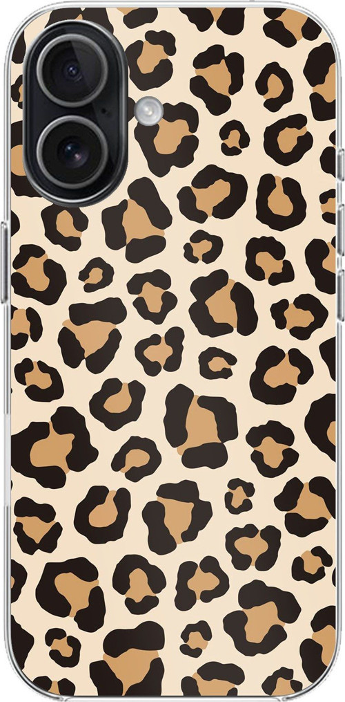 iPhone 17 Uyumlu Vahşi Zarafet Leopar Desenli Baskılı Silikon Kılıf