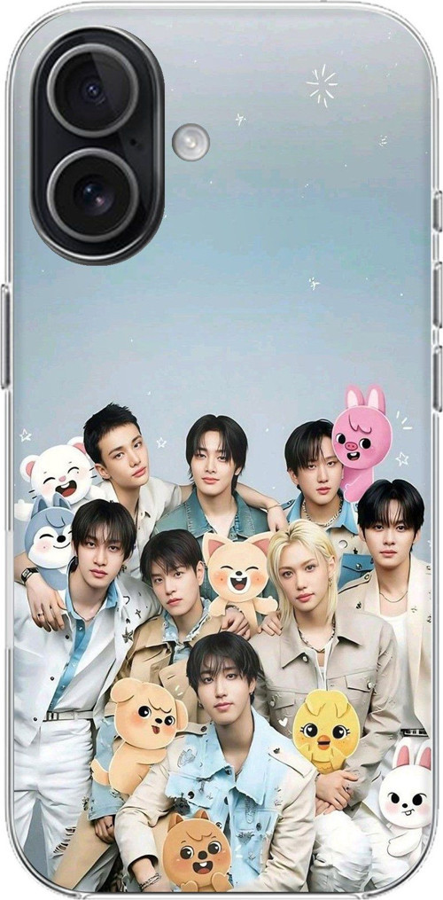 iPhone 17 Uyumlu Tray Kids K-Pop Grubu ve SKZOO Temalı Baskılı Silikon Kılıf