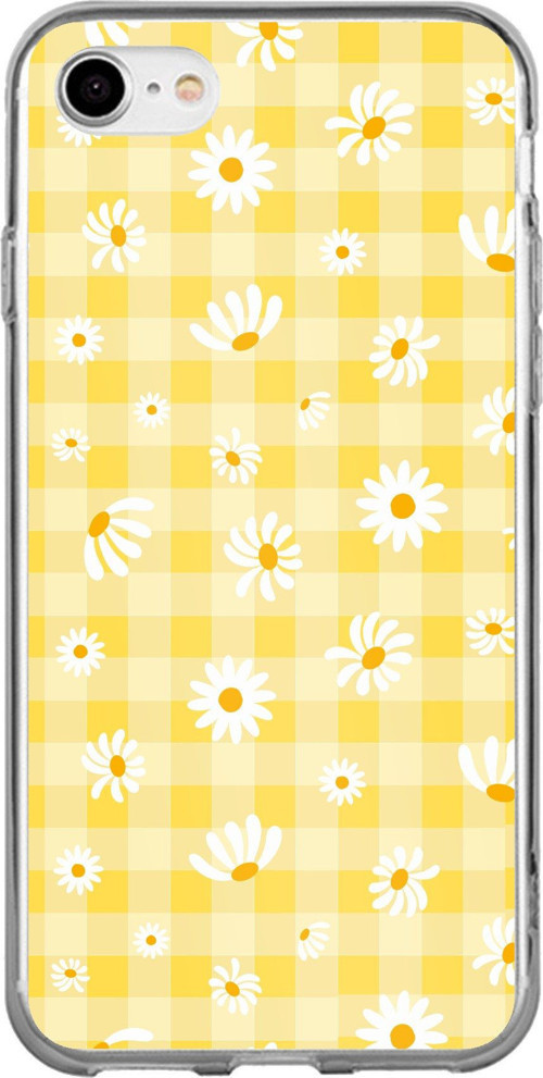 iPhone 6 - 6S Uyumlu Sarı Papatya Bahçesi Baskılı Silikon Kılıf