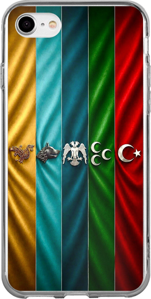 iPhone 6 - 6S Uyumlu Tarihi Türk Devletleri Bayrakları Baskılı Silikon Kılıf