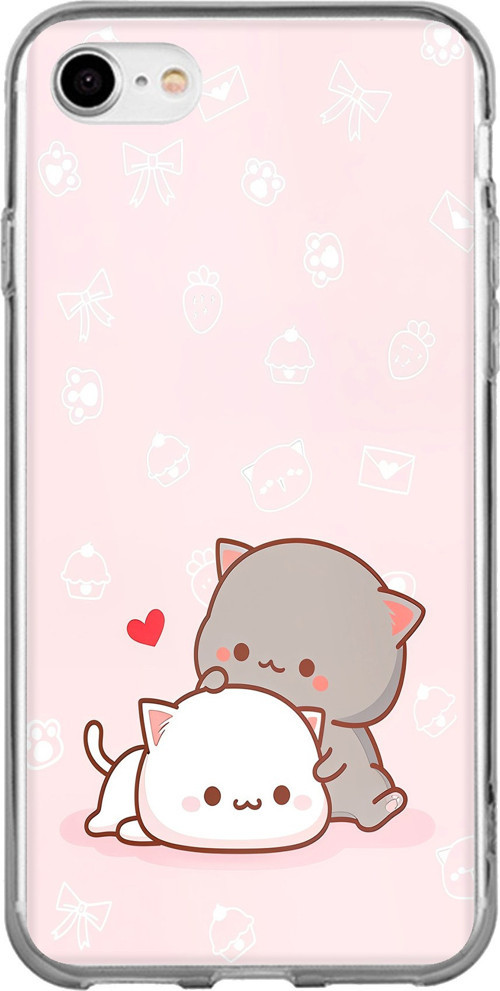 iPhone 6 - 6S Uyumlu Sevimli ve Remontik Kediler Baskılı Silikon Kılıf