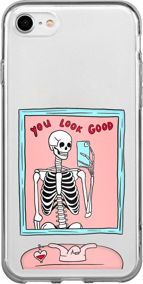 iPhone 6 - 6S Uyumlu You Look Good İskelet Tasarımlı Baskılı Silikon Kılıf