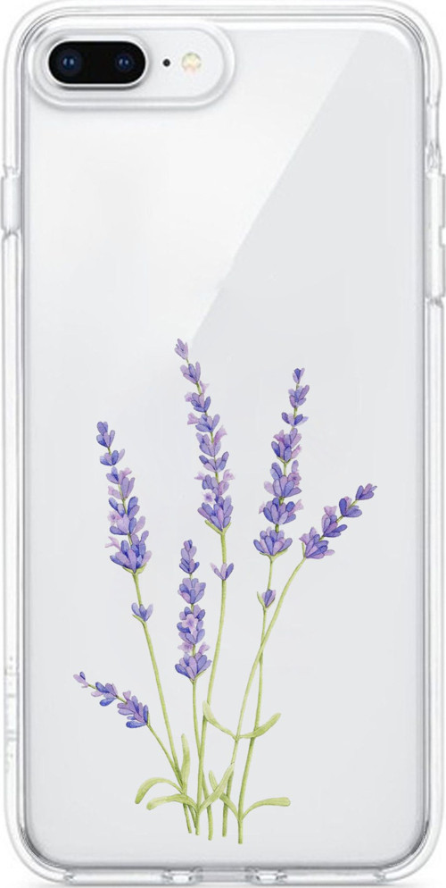 iPhone 7 PLUS-8 PLUS Uyumlu Lavanta Çiçek Tasarımlı Baskılı Silikon Kılıf