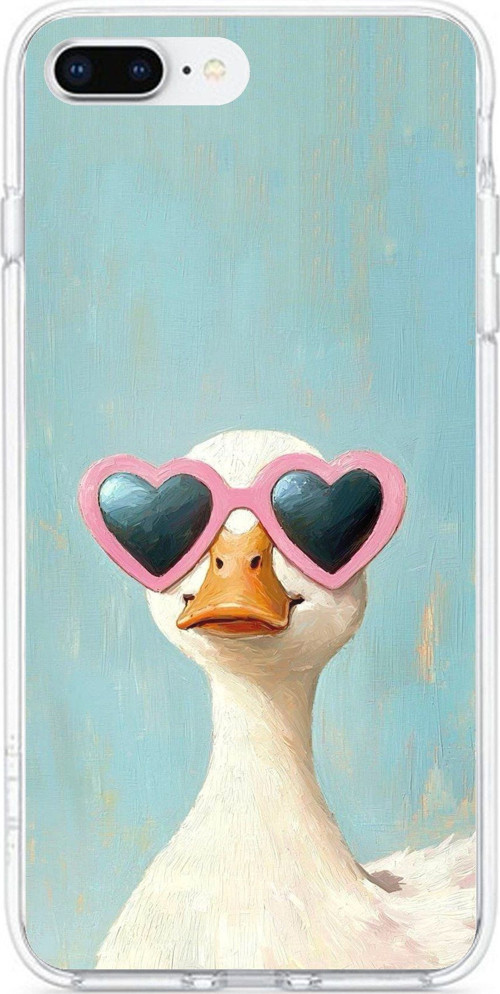 iPhone 7 PLUS-8 PLUS Uyumlu Yağlı Boya Pop-Art Ördek Baskılı Silikon Kılıf