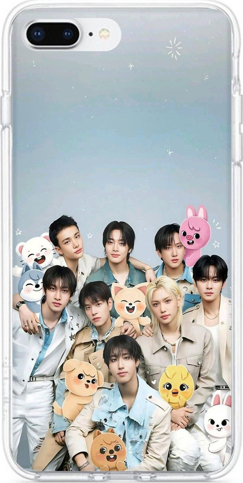 iPhone 7 PLUS-8 PLUS Uyumlu Tray Kids K-Pop Grubu ve SKZOO Temalı Baskılı Silikon Kılıf