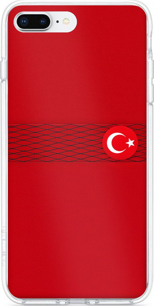 iPhone 7 PLUS-8 PLUS Uyumlu Türk Milli Takım Izgara Desenli Forma Baskılı Silikon Kılıf