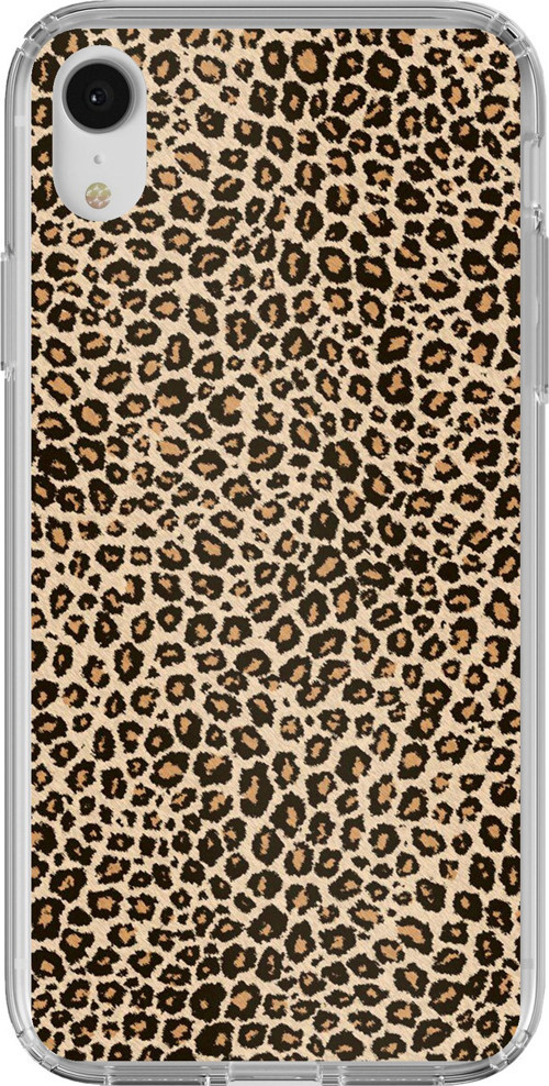iPhone XR Uyumlu Leopar Tasarımlı Baskılı Silikon Kılıf