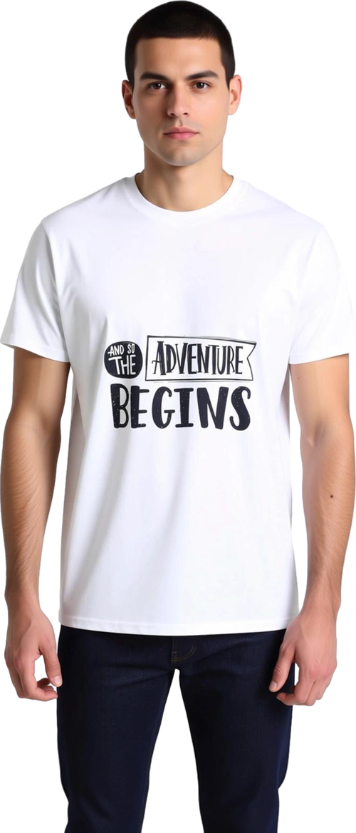Erkek Motivasyon Baskılı Tişört Macera Temalı Günlük Rahat Kesim Kısa Kol Yuvarlak Yaka Modern Şık