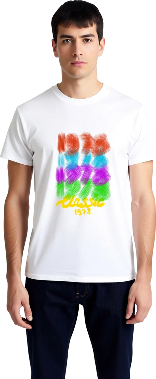 Klasik 1978 Retro Nostalji Baskılı Erkek Tişört