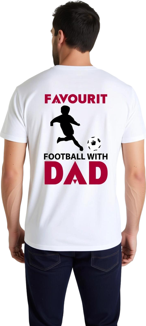 Baba ile Favori Futbol Anısı Baskılı Erkek Tişört