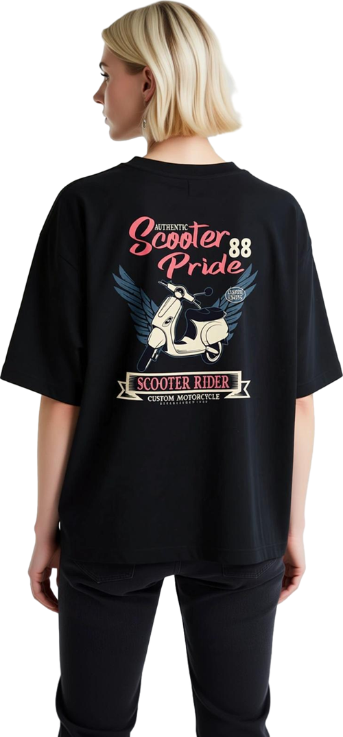 Scooter Gücü 1988 Baskılı Kadın Oversize Tişört