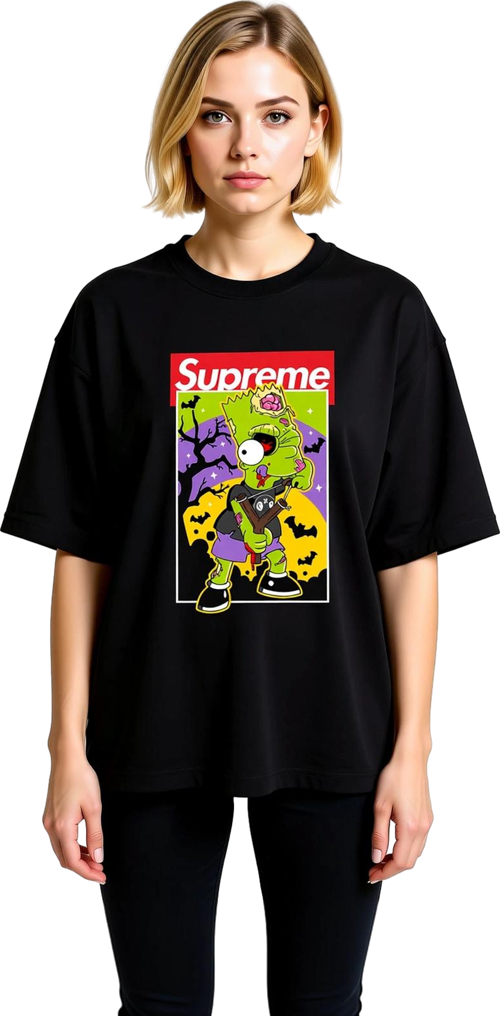 Casual Şık Grafik Baskı Baskılı Kadın Oversize Tişört