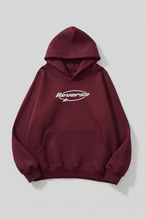 Unisex Yumuşak Dokulu Reverse Dijital Baskılı Tasarım Oversize 3 İplik Hoodie Sweatshirt