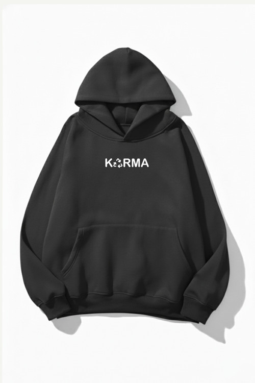 Unisex Yumuşak Dokulu Karma Kalp Baskılı Tasarım Oversize 3 İplik Hoodie Sweatshirt