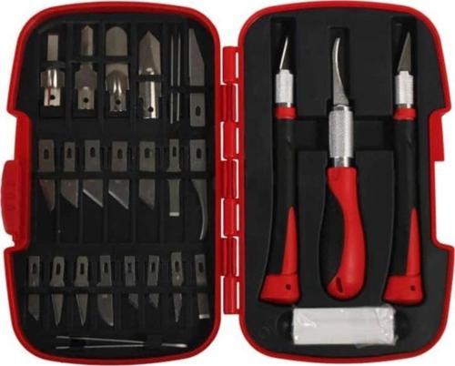 Hobi Bıçağı Seti 30 Parça Kretuar Plastik Kutulu