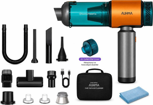 Ahv-27 22.000PA Kablosuz Araç Içi El Süpürgesi 220W Güçlü Motor 9.000MAH Şarjlı Hava Üfleyici Araç & Ev Temizlik Süpürgesi