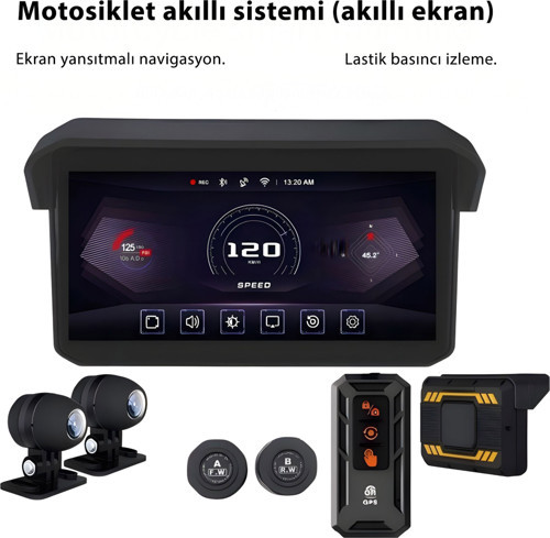 M11D 5inç Su Geçirmez Motosiklet Carplay & Android Auto Ekranı - Lastik Basınç Sensörü