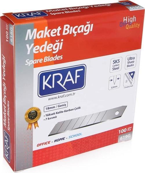 Geniş Maket Bıçağı Yedeği SK5 Ultra Karbon Çelik 18 mm 100'lü Paket