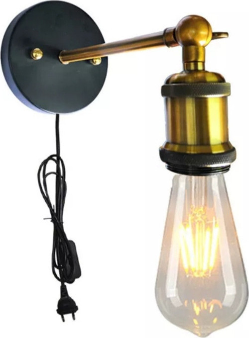 MYLİGHTS RETRO RUSTİK ANAHTARLI KABLOLU FİŞLİ DUVAR APLİK HAREKETLİ MAFSALI APLİK Retro