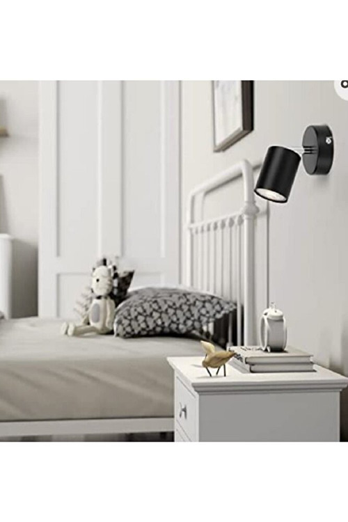 Led Aplik Led Spot Metal Siyah Hareletli Duvar Aplik Günışığı Ledli