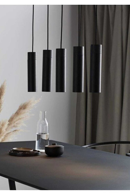 MYLİGHTS AMPULLÜ SIRALI MASA ÜSTÜ BEŞLİ SARKIT AVİZE GU10 LED ampul. Gün isigi dahildir