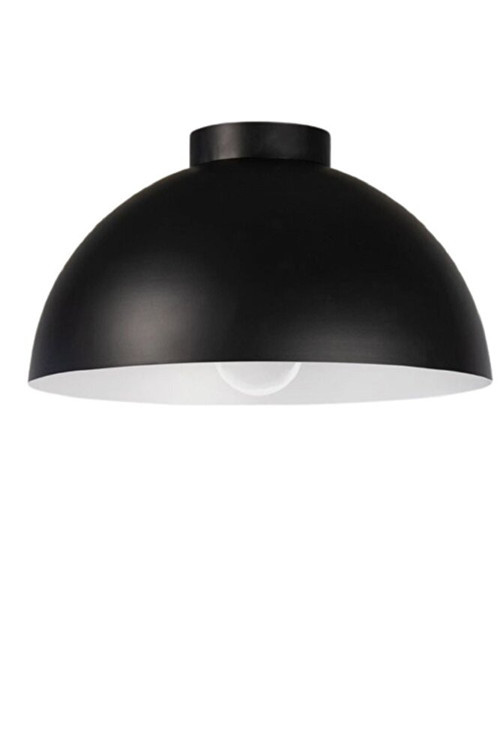 Mylights 40 Cm Plofonyer Tavan Avize Metal Avize 40 Cm Siyah Içi Beyaz