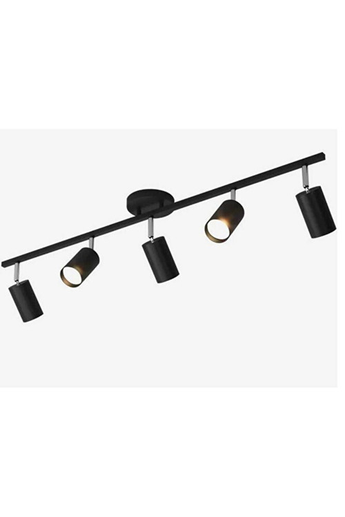 BEŞLİ 5 Lİ HAREKETLİ SİYAH METAL KROM MAFSAL DETAYLI LED SPOT TAVAN AVİZE OS RAM TASARRUFLU LED AMPÜL GÜNIŞIĞI 3000K VE RENK SEÇENEKLİ