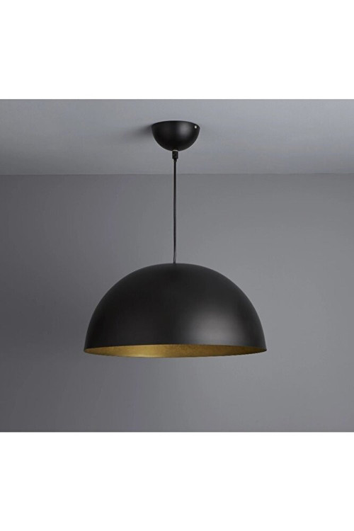 Mylights 40 Cm Metal Sarkıt Avize Siyah Içi Altın Rustik Avize
