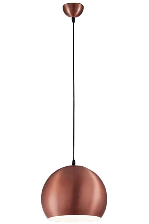 Retro Rustik Bakır Içi Beyaz Metal Sarkıt Avize 20 Cm
