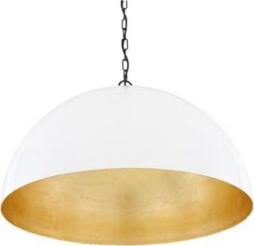 Beyaz Içi Altın Zincirli Vintage Rustık Metal Sarkıt 40 Cm