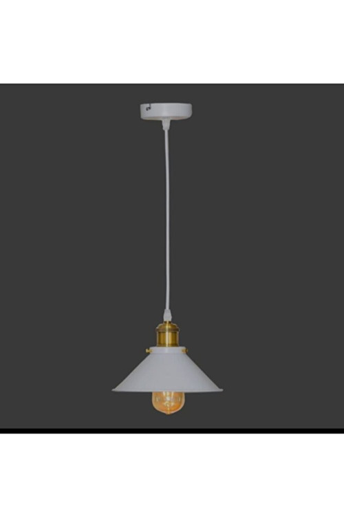 Etro Rustik Mat Beyaz Tekli Sarkıt Avize En 22 Cm