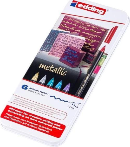 1200 Grafik Kalemi Metalik Renkler 6'lı Bulk