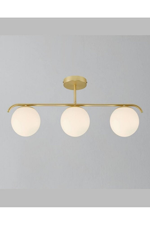 mylights üçlü antik eskitme opal camlı plofonyer avize modern spor avize