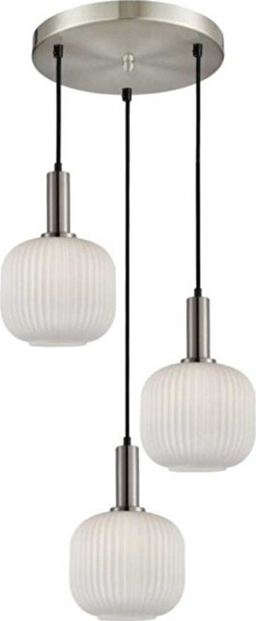 MYLİGHTS paslanmaz inox kaplama üçlü opal beyaz cam sarkıt salon avize modern masa üstü