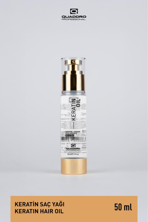 Quaddro Keratin Oıl 50 Ml Kuru Cansız Saçlar İçim Besleyici Nemlendirici Saç Serum Yağı