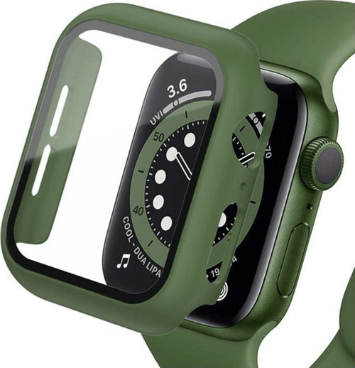 Apple Watch 42mm Camlı Kasa Ekran Koruyucu - Koyu Yeşil