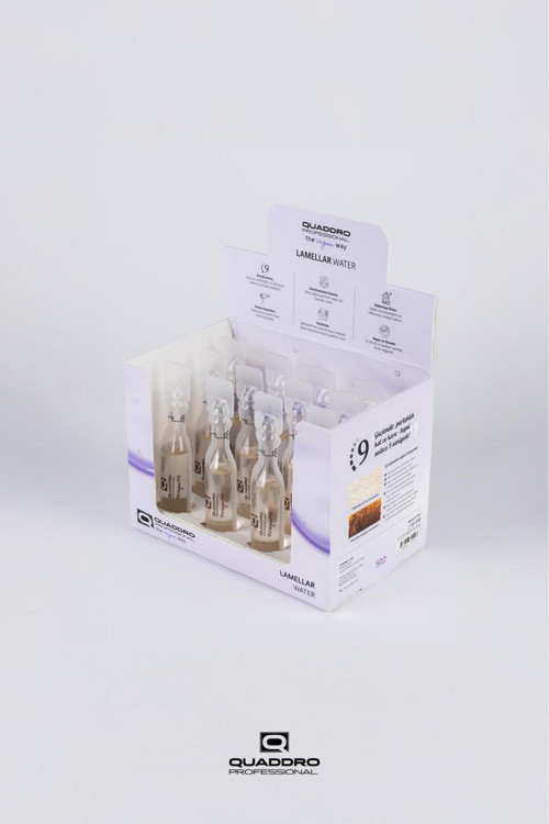 Quaddro Vegan Lamellar Water 12*10 Ml Yeniden Yapılandırıcı Saç Maskesi Bağ Koruyucu, Onarıcı Etkili