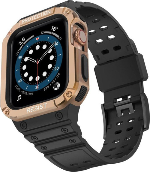 Apple Watch 42mm Kr401 Silikon Kordon - Siyah-rose